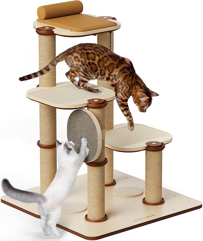 PETLIBRO Infinity Cat Tree Tower for Indoor Cats, Modular Design with Cat Bed, Toy, Felt Pads, Sisal Scratching Posts, 2-Second Setup, Sturdy Multi-Level Activity Center Cat Condo for Any Room