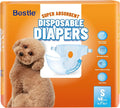 Disposable Female Dog Diapers, 40 Count, S (Waist 16.9”-19.7”), Wetness Indicator, Ultra Protection, Leak Proof, Super Absorbent, Soft