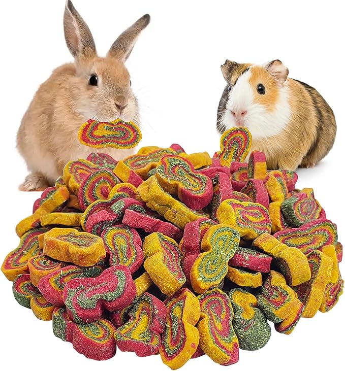 Fhiny Rabbit Chew Toys Mixed Forage Beetroot Carrot and Pumpkin Bunny Treats for Hamsters Guinea Pigs Chinchillas and Other Small Rodents Teeth Grinding (0.57lb/260g)