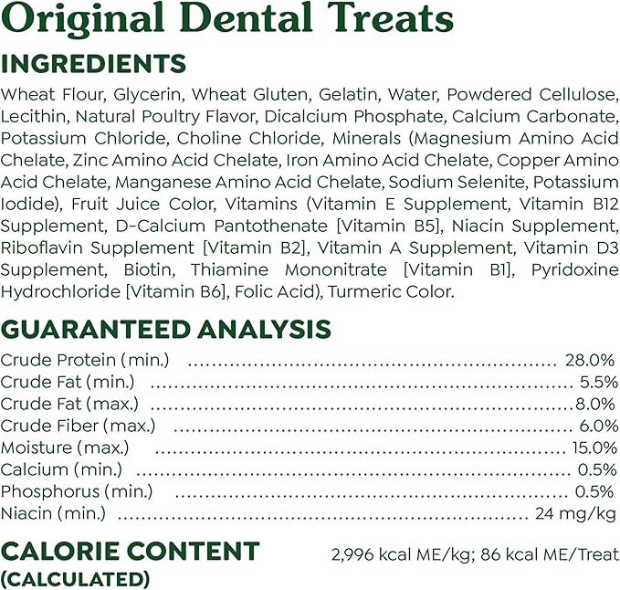 Greenies Original Regular Dental Dog Treats, 6 oz. Pack (6 Treats)