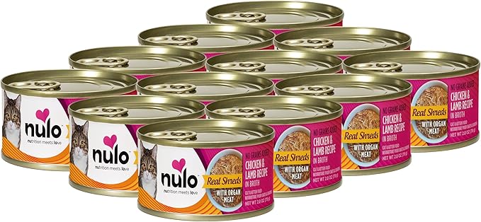 Nulo Real Shreds with Organ Meat Wet Canned Cat Food, Chicken & Lamb, 2.8 Ounce, 12 Cans
