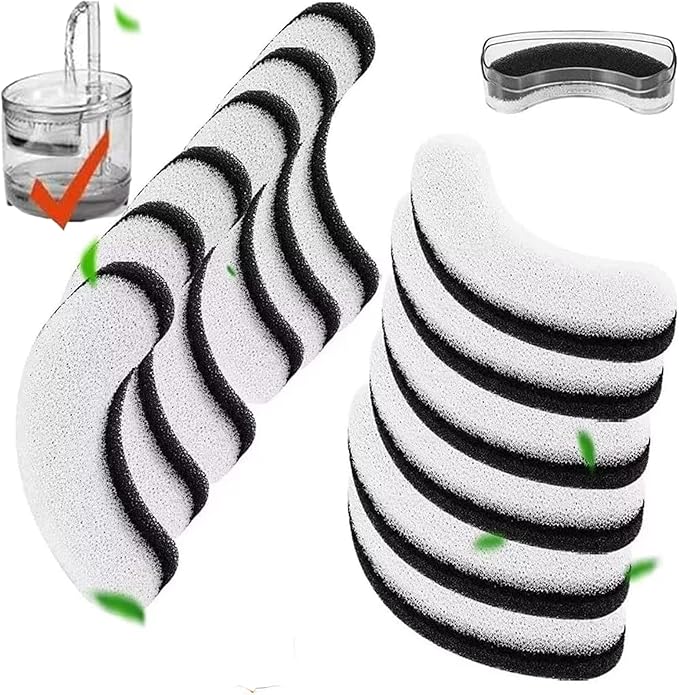 Cat Water Fountain Filters, 12 Pack Pet Fountain Replacement Foam Sponge Pre-Filters Fit for Clear Cat Water Fountain Dispenser