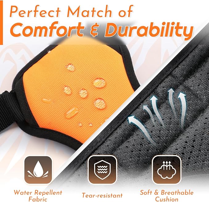 Eagloo Dog Harness Medium Sized Dog, No Pull Service Vest with Reflective Strips and Control Handle, Adjustable and Comfortable for Walking, No Choke Pet Harness with 2 Metal Rings, Orange, M
