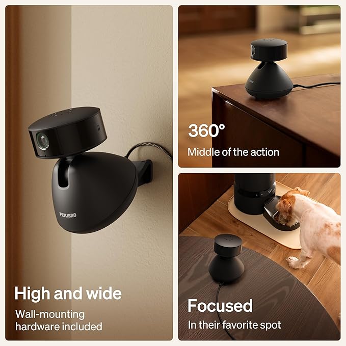 PETLIBRO AI Pet Camera Indoor with Phone App, 360° Auto Tracking Dog Camera Multi-Pet Recognition & AI Day Summary, 1080p Cat Camera Night Vision, 2-Way Talk WiFi Cam Pet with 2.4G/5G