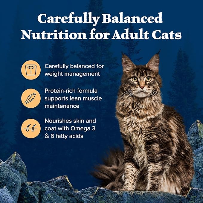 Blue Buffalo Wilderness High-Protein, Grain-Free Natural Dry Food for Adult Cats, Weight Control, Chicken, 11-lb Bag