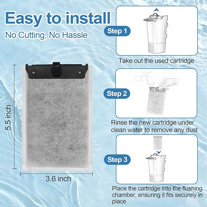 Nebulist 8 Pack Medium Aquarium Filter Cartridges Compatible with Tetra Whisper Filters IQ 10, Whisper 10i, Whisper PF10 and TetraFauna ReptoFilter 90 GPH and Tetra Whisper Power Filter 5-10 Gallons