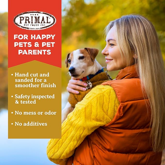 Primal Antlers for Dogs, Grade A Split Elk Antlers for Small Canines up to 15 lb, Natural Chews for Aggressive Chewers, Naturally Shed, Long Lasting Dog Bones, 1 ct