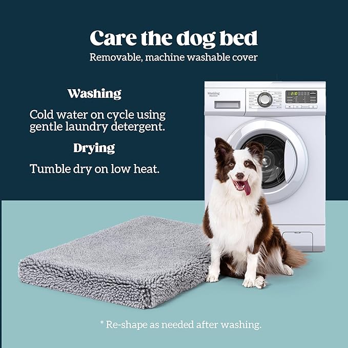 Stoutwool 4" Indestructible Dog Bed - Orthopedic Chew Proof Dog Crate Pad - Fluffy Kennel Mat for Aggressive Chewers - Ideal for Medium Breeds & Fits 30-Inch Crate - 29"x18", Charcoal