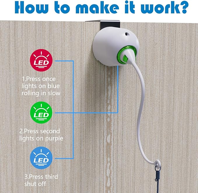 Cat Toys Interactive for Indoor, Cats Toy Hanging Door Electric for Bored, Feather Toy Kitten Rechargeable Door Hanging Automatic String with 4pcs Feather Toys, White