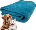 Extra Large Dog Towel Soft Absorbent Bath Pet Towels for Drying Dogs, Elastic Terry Microfiber Soft Towel, Machine Washable, Quick Dry, Multipurpose (L, XL, 2XL) (Green, L)