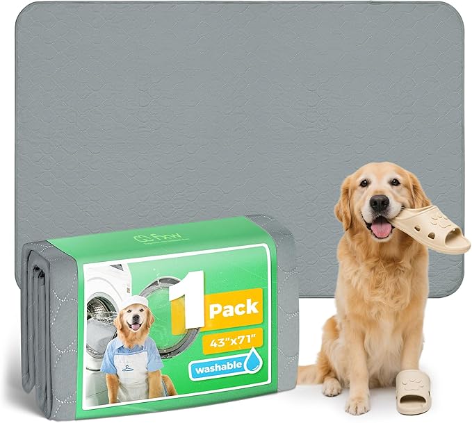 FXW Washable Pee Pads for Dogs, Puppy Pads with Super Absorbent, Specifically Designed for FXW Rollick/Homeplus 32inch 6 Panels Dog Playpen, 72" × 43" Rectangle, Gray, 1 Pack