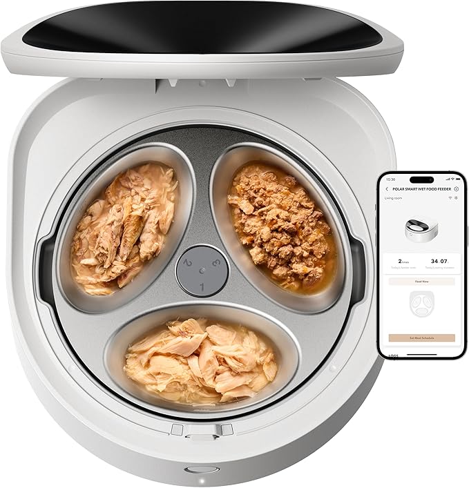 PETLIBRO Automatic Cat Feeder Wet Food with Stainless Steel Bowl, Refrigerated Auto Cat Feeder with Semiconductor Cooling, 3 Fresh Meals for 3 Days, App-Controlled Pet Food Dispenser, Easy to Clean