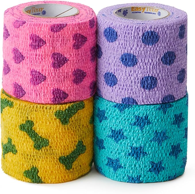 PetFlex Pet Pack – Flexible Self-Adhering Elastic Bandage for Wound Care – First Aid Wrap for Small Animals Like Dogs, Cats, and Other Pets - 2 inch, 6 Rolls