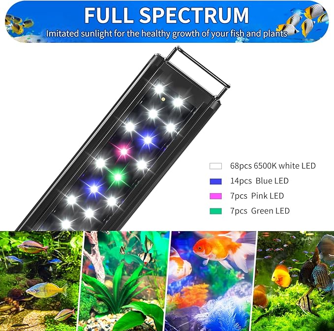 AQUANEAT LED Aquarium Light Full Spectrum for 48 Inch to 54 Inch Fish Tank Light Fresh Water