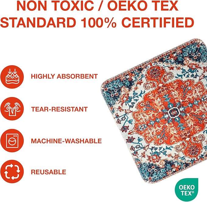 Washable Pee Pads for Dogs - Super Absorbent Reusable Puppy Training Pads - 100% Waterproof, Leak-Proof & Non-Slip Whelping Pads for Pet Housebreaking