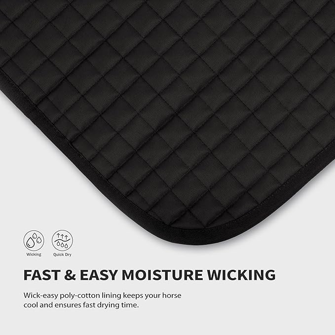 Tackmore Western Saddle Pad Adjustable with Side Pockets and Foam Inserts Shock-Absorbing Riding Pad