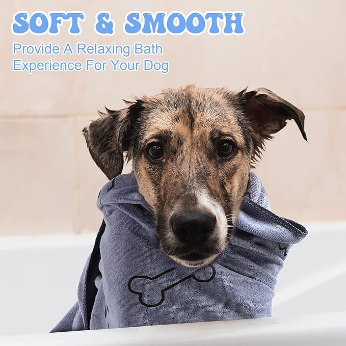 8 Pcs Dog Towels Pet Bath Drying Towels 55 x 28 Inches Large Absorbent Microfiber Quick Fast Drying Soft Beach for Lightweight Cat and Puppy Shower Essentials Cleaning Accessories(Multicolor)