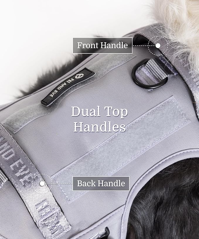 2025 New Edition, Fei & Eve MagEase Dog Harness - 3-Second Magnetic Buckles | 3-Point No-Pull Control | Heavy-Duty 900D Nylon | Dual Safety Handles | Breathable Mesh | Adjustable Fit | Medium, Gray