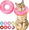 Cat Cone Collar Soft, Cute Cat Donut Collar After Surgery, Adjustable Kitten Recovery Cones to Stop Licking, Lightweight Neck Elizabethan Collars for Cats Kittens (Pink, Medium)