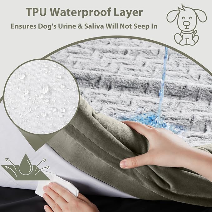 WNPETHOME XXXL Big Dog Bed, Washable Dog Couch with Removable Waterproof Cover, Orthopedic Large Pet Sofa Bed with Bolster Sides for Sleeping