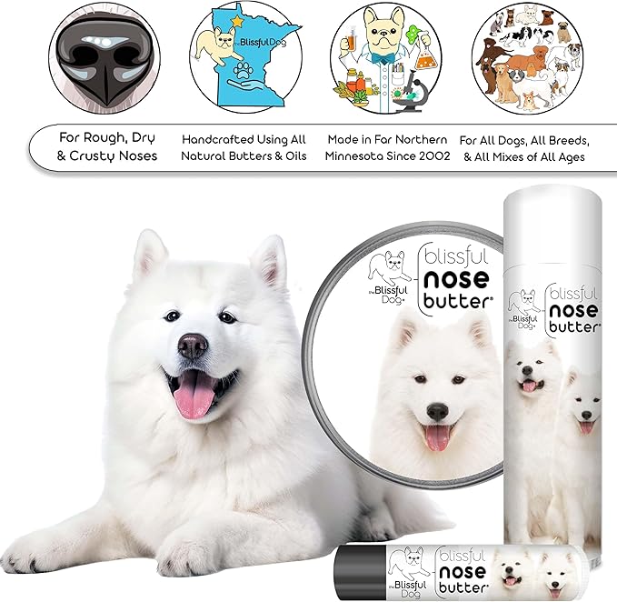 The Blissful Dog Samoyed Unscented Nose Butter - Dog Nose Butter, 0.50 Ounce