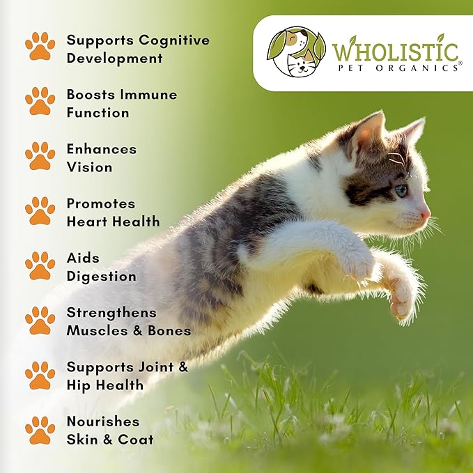Wholistic Pet Organics Feline Complete Organic Pumpkin - 4 Oz - Multivitamin & Probiotic Powder for Cats - Natural Cat Food & Digestive Support