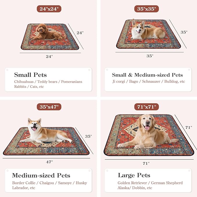 HAOCOO Washable Pee Pads for Dogs, (2 Pack) 3Ft x 3Ft Reusable Puppy Training Pads Super Absorbent Waterproof Whelping Pads,Dark Red Non-Slip Leakproof Potty Pads for Pet Housebreaking