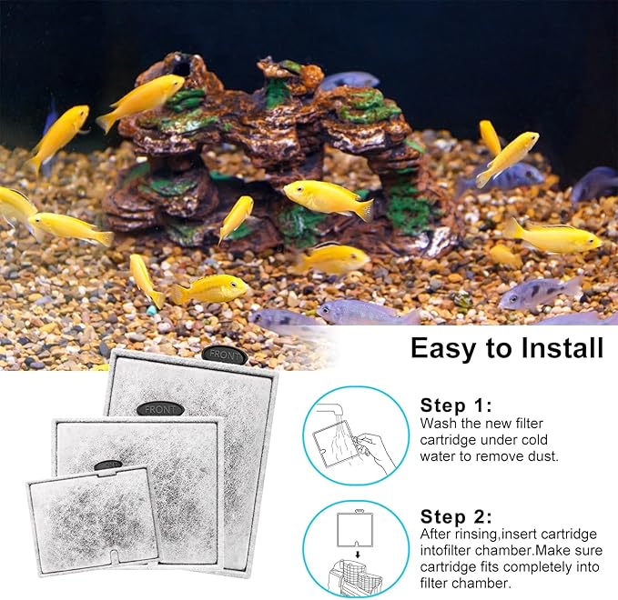 16 Pack Large Filter Cartridges Compatible with Aqueon QuietFlow Filter LED PRO Size 20,30,50,75/Power Filter Size 20,30,50,55/75, E Internal Size 40 Canister Filter
