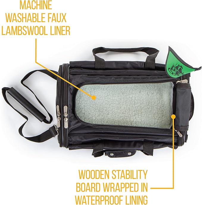 Sherpa on Wheels Indoor Pet Dog Carrier, Black Large for All Breed Sizes