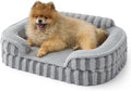 LE SURE Cute Dog Bed for Small Dogs, Orthopedic Waterproof Small Pet Beds with Sides, Non-Slip Bottom and Egg-Crate Foam Puppy Couch Sofa with Washable Removable Cover, Grey