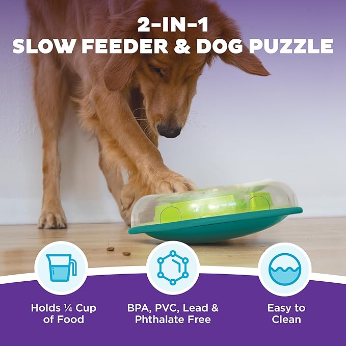 Outward Hound Nina Ottosson Wobble Bowl Dog Game -Interactive Slow Feeder Bowl Dog Game