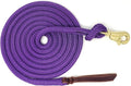 Premium 1/2" Samson Eq Braid Yacht Natural Horse Training Lead Rope with Brass Trigger Bull Snap Available in 12ft, 14ft, and 16ft. Lengths