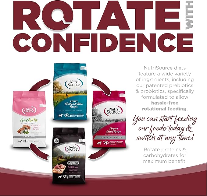 NutriSource Dog Food, Made with Beef and Brown Rice, with Wholesome Grains, 30LB, Dry Dog Food