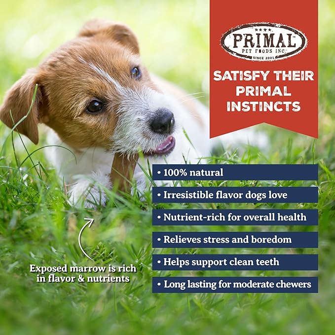 Primal Antlers for Dogs, Grade A Split Elk Antlers for Small Canines up to 15 lb, Natural Chews for Aggressive Chewers, Naturally Shed, Long Lasting Dog Bones, 1 ct
