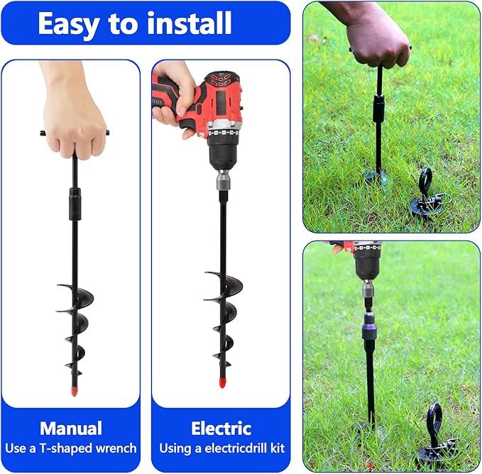 Heavy Duty Dog Tie Out Cable and Stake,16FT Rust Proof Dog Leads Tether for Yard with Swivel Hook,360°Swivel Spiral Dog Stake&Chain Up to 200 lbs,Removable Ground Anchor for Outdoor Beach Camping