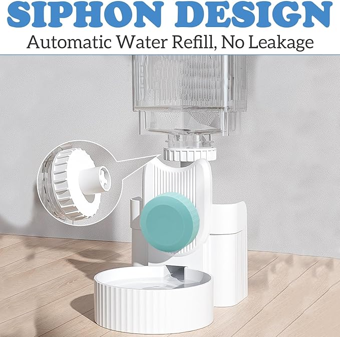 kathson Rabbit Gravity Auto Feeder Set 35oz Hanging Automatic Food Water Dispenser Cage Automatic Feeder Set for Rabbit Chinchilla Guinea Pig Hedgehog Ferret Kitty Puppy (Blue)