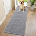 Smiry Dog Door Mat for Muddy Paws 70x24, Absorbs Moisture and Dirt Doormat, Non-Slip Washable Quick Dry Chenille Front Door Mat Indoor Entrance, Entryway Carpet for Inside Floor, Grey