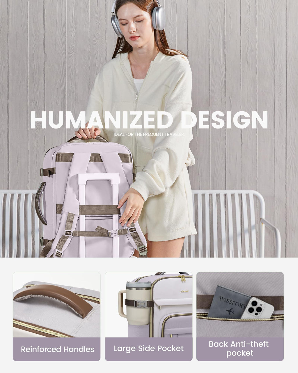 LOVEVOOK 40L Travel Backpack for Women & Men - 17.3 Inch Carry On Backpack & Personal Item Backpack for Airlines, Spacious and Durable Design, with 3 Packing Cubes