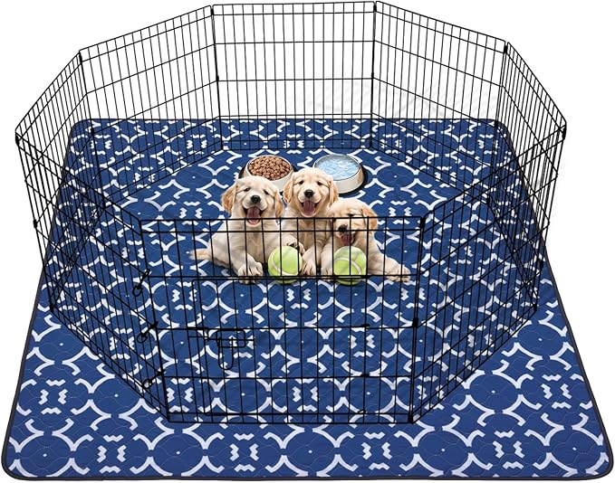 LOOBANI Washable Pee Pads for Dogs: 65"x 48" Extra Large Reusable Puppy Pads,1 Pack Absorbent Whelping Pad Leakproof Dog Playpen Mat, Waterproof Non-Slip Dog Training Pads for Floor, Crate, Potty