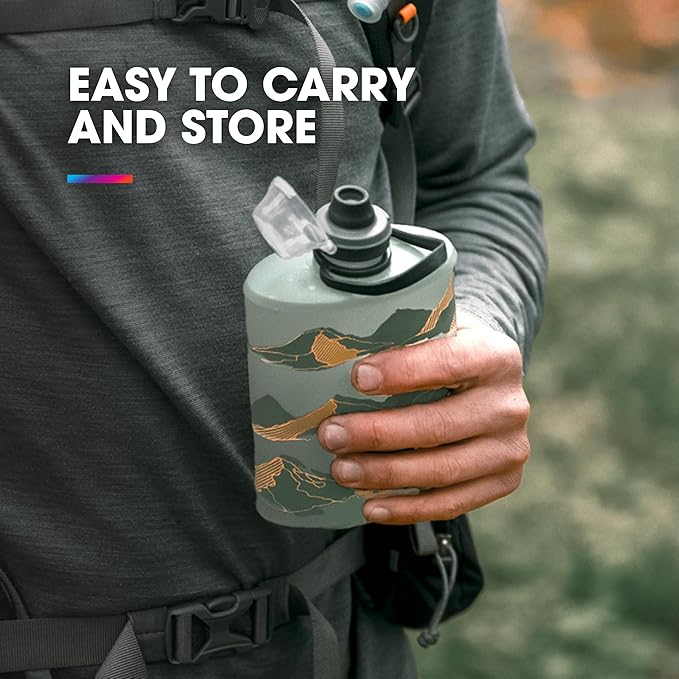 HydraPak Stow - Collapsible Backpacking Water Bottle (350ml, 500ml, 1L) - BPA Free, Ultra Light, Spill-Proof Twist Cap