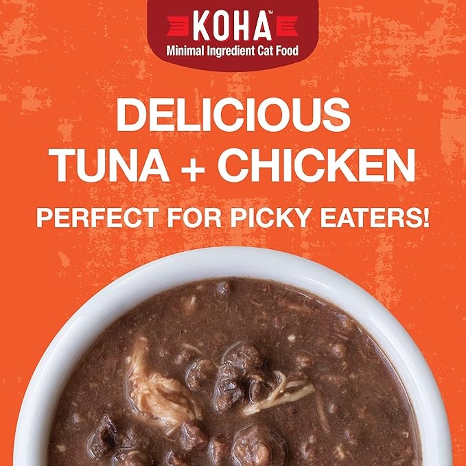 KOHA Poké Bowl Tuna & Chicken Entree in Gravy for Cats, 12-Pack of 3oz Pouches