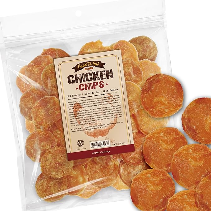 Gootoe Chicken Chips 1lb, All Natural, Grain-Free, High-Protein, Low Fat, Healthy & Easily Digestible, Soft Texture