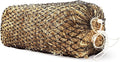 Bloomoak Slow Hay Net Feeder for Horses, Durable Soft Black PE 2/3 String Hay Bales Bags, Fit 36x18x18 to 47x25x17 Inches, Extends 50-64 Inches (2 1.6" Hole/1PC)