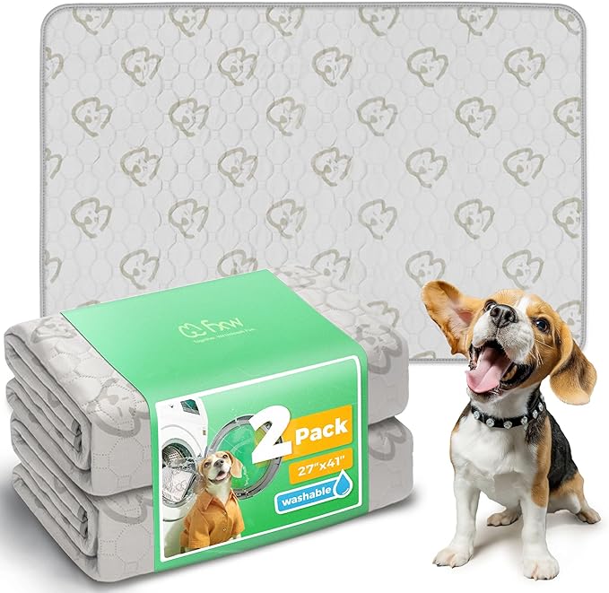 FXW Washable Pee Pads for Dogs, Puppy Pads with Super Absorbent, Specifically Designed for 42inch Cages, Rectangle, 41" x 27", 2 Packs