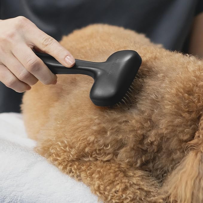 Tweezerman Dog and Cat Slicker Brush for Small Pets, Grooming Brush with Coated Bristles to Prevent Scratching and Ergonomic Handle