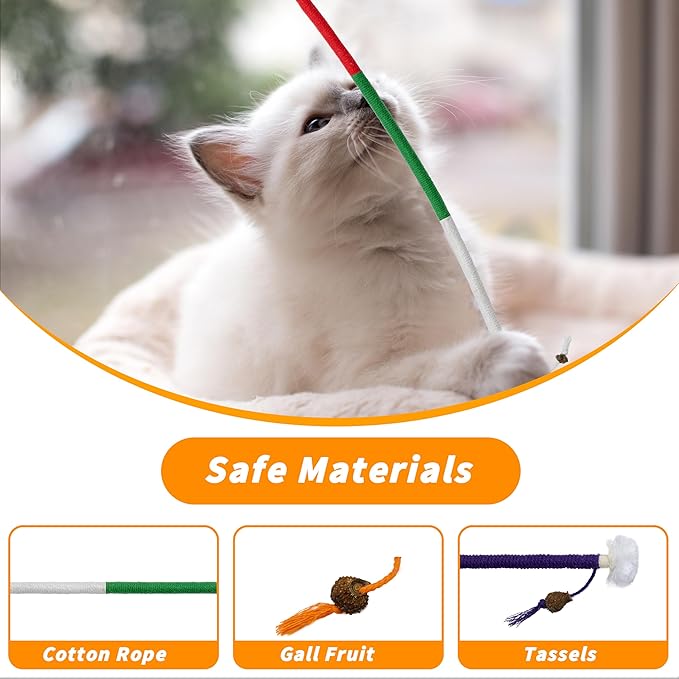 3pcs Safe Cat Rope Toy,Teeth Clean Toy for Cat, Cat Chew Toys for Indoor Cat,Kitten Interactive Toys
