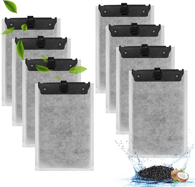 Nebulist 8 Pack Medium Aquarium Filter Cartridges Compatible with Tetra Whisper Filters IQ 10, Whisper 10i, Whisper PF10 and TetraFauna ReptoFilter 90 GPH and Tetra Whisper Power Filter 5-10 Gallons