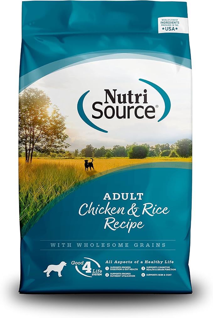 NutriSource Adult Dry Dog Food, Chicken and Rice, 4LB