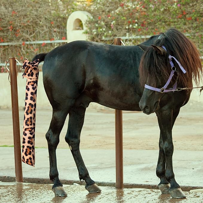 4 Pcs Horse Tail Bag Stretchy 22" Breathable with 2 Strands to Keep Clean and Protected Grooming Supplies
