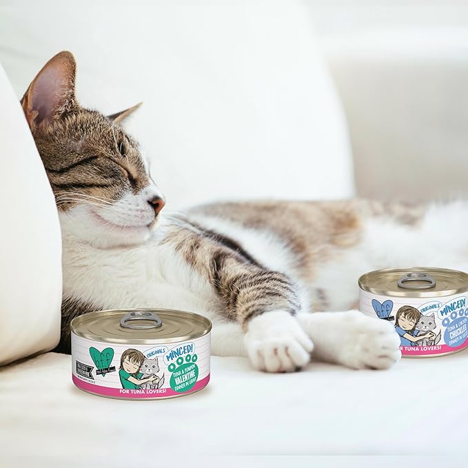 Weruva BFF Minced Natural Wet Cat Food, Tuna and Pumpkin Valentine in Gravy, 5.5oz Can, Pack of 24